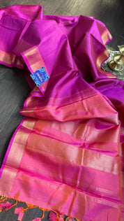 Pure Silk Kanjivaram 2 Gm Zari - Magenta Gold Zari