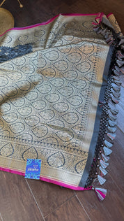 Soft Silk Banarasi - Grey Patola