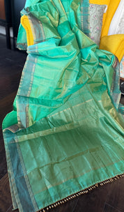 Chanderi Silk Cotton Tissue - Sea Green Woven