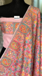 Pashmina Banarasi - Peach Pink Kani Weave