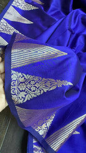 Soft Silk Banaras Saree - Blue Purple