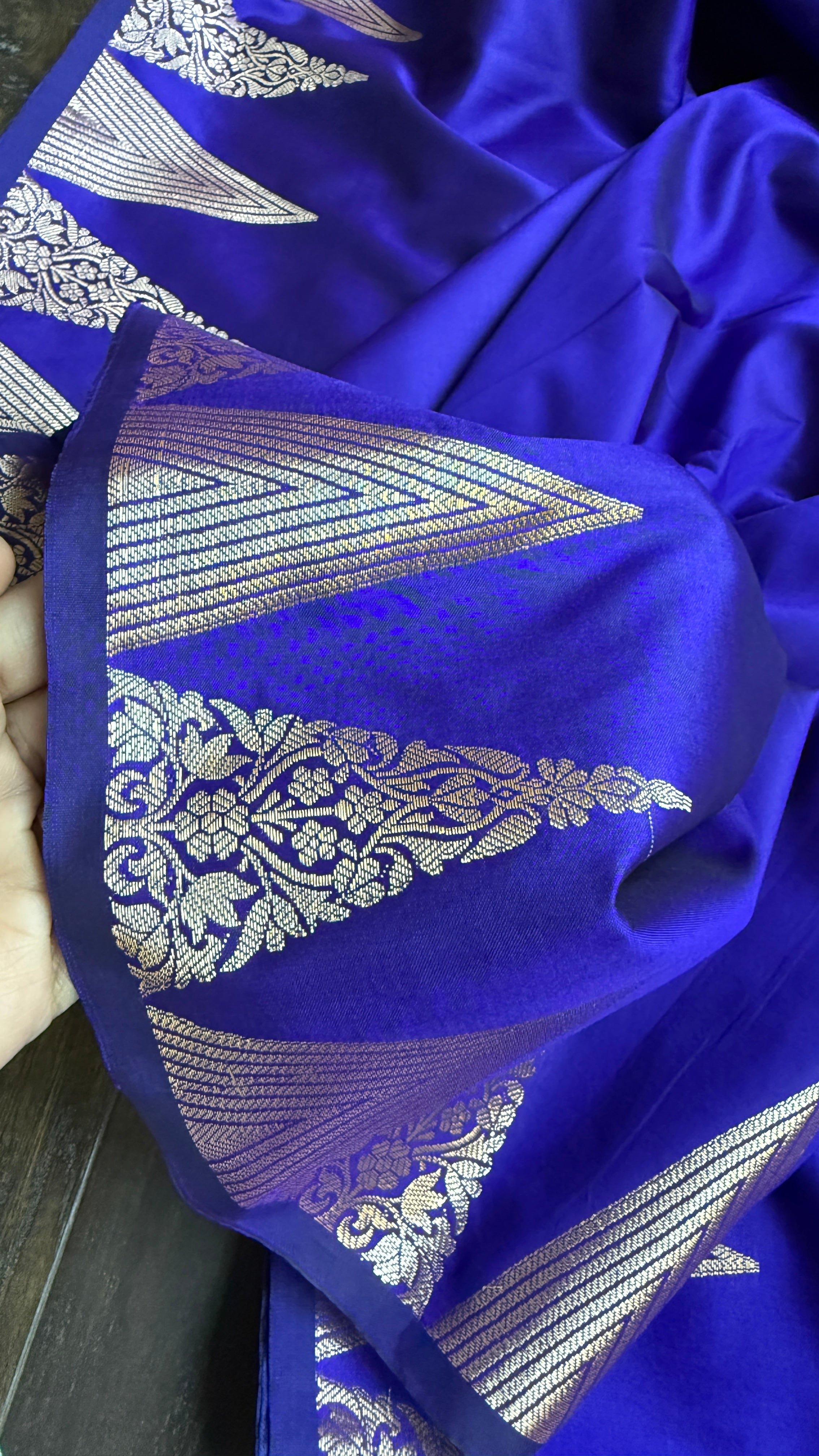 Soft Silk Banaras Saree - Blue Purple
