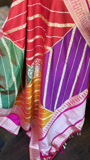 Pure Silk Banarasi - Rani Pink Rangkat Palla