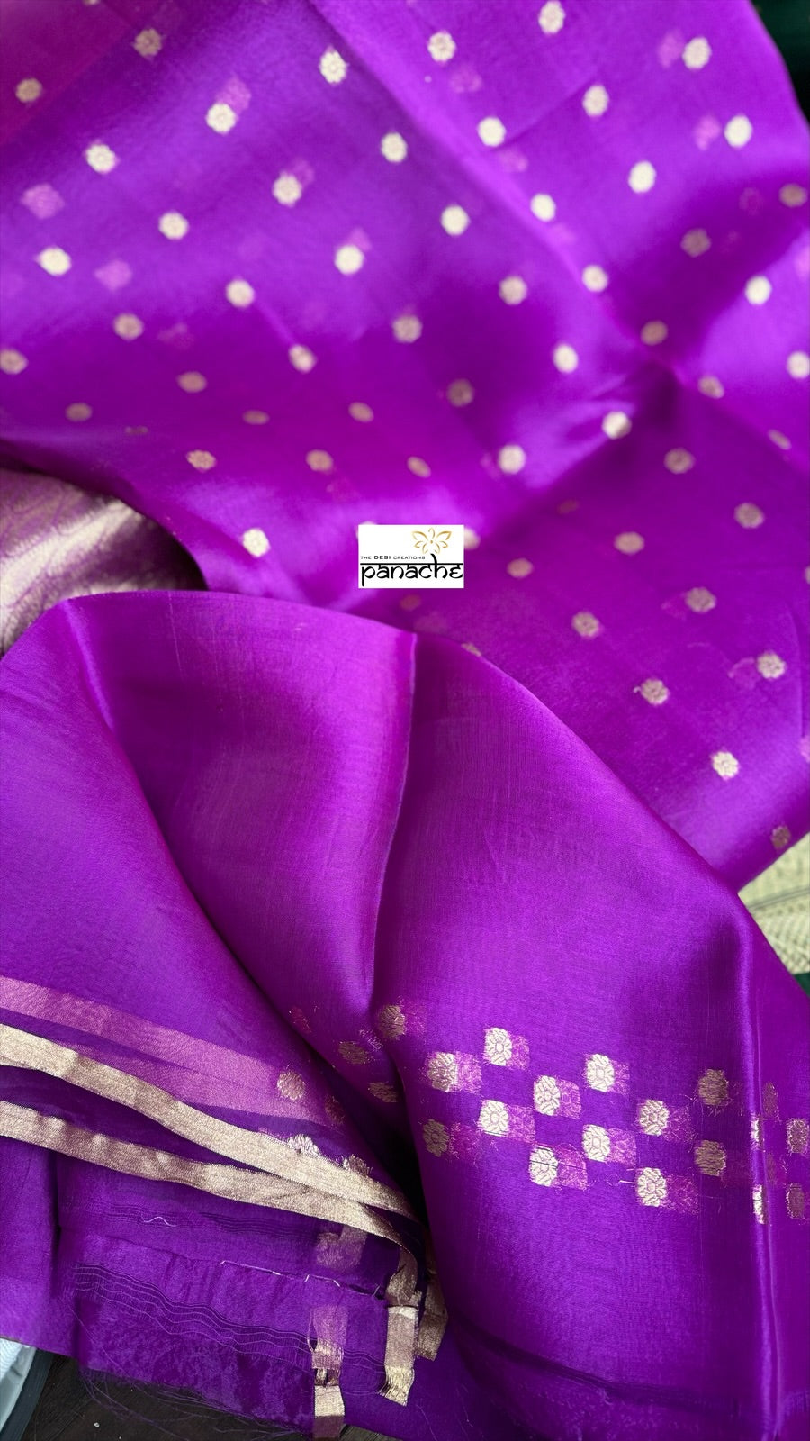 Pure Organza Silk Banarasi - Purple