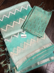 Organza Silk Banarsi - Sea Green