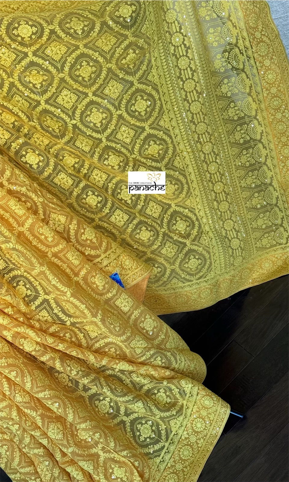 Designer Geogette Chikankari - Sunrise Yellow