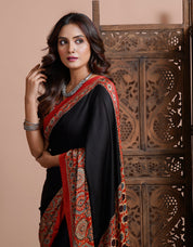 Modal Silk Ajrakh - Black Red