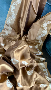 Pure Katan Silk Banarasi - Ochre Brown