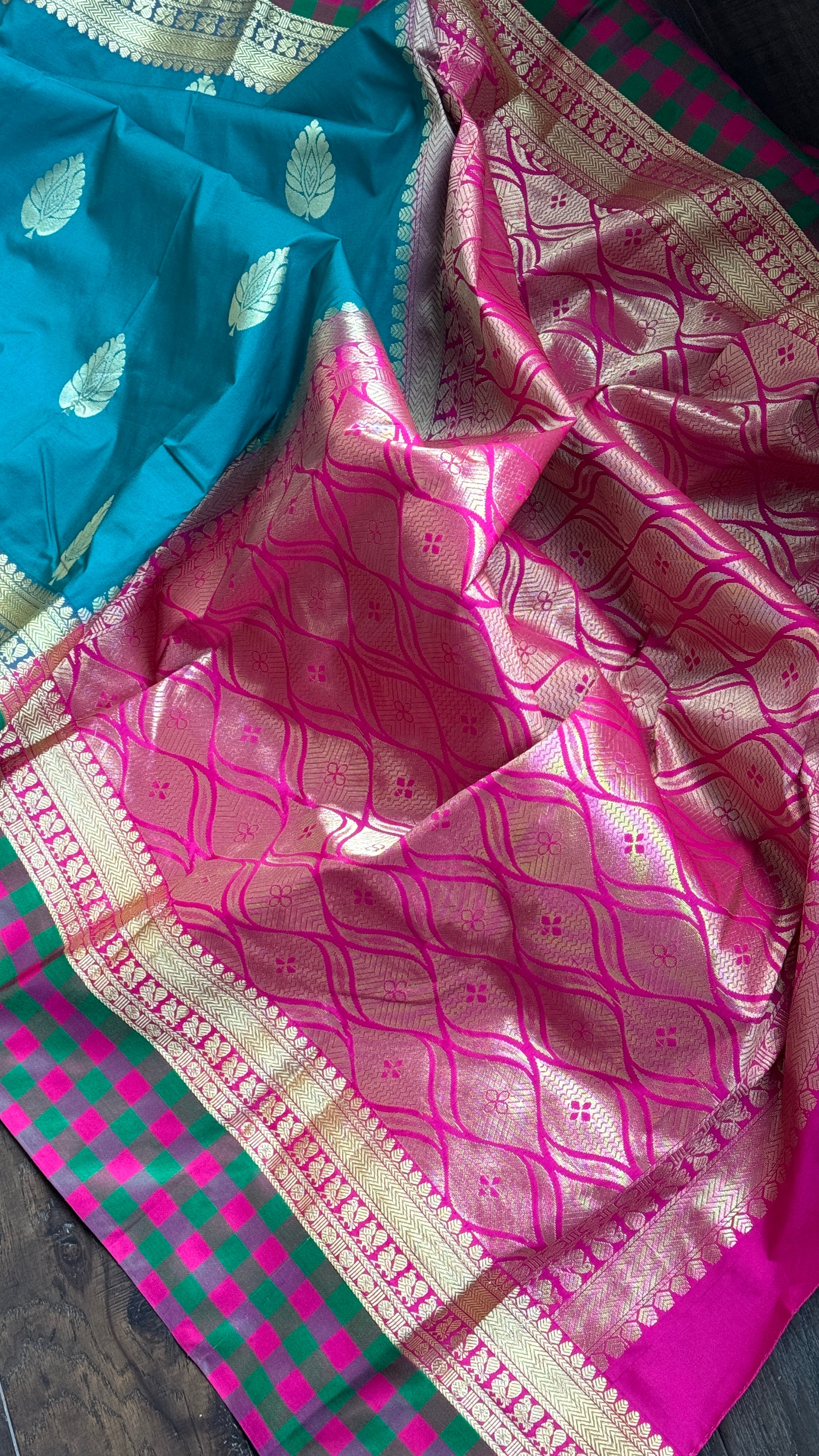Soft Silk Kanjivaram - Firozi Blue Magenta