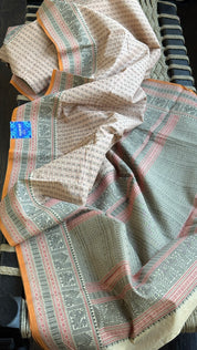 Kanchi Cotton Handloom - Marble Peach