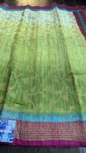 Gicha Tassur Silk Banarasi - Beige Green Shaded