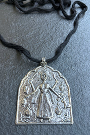 German Silver DEVI Pendant - Silver