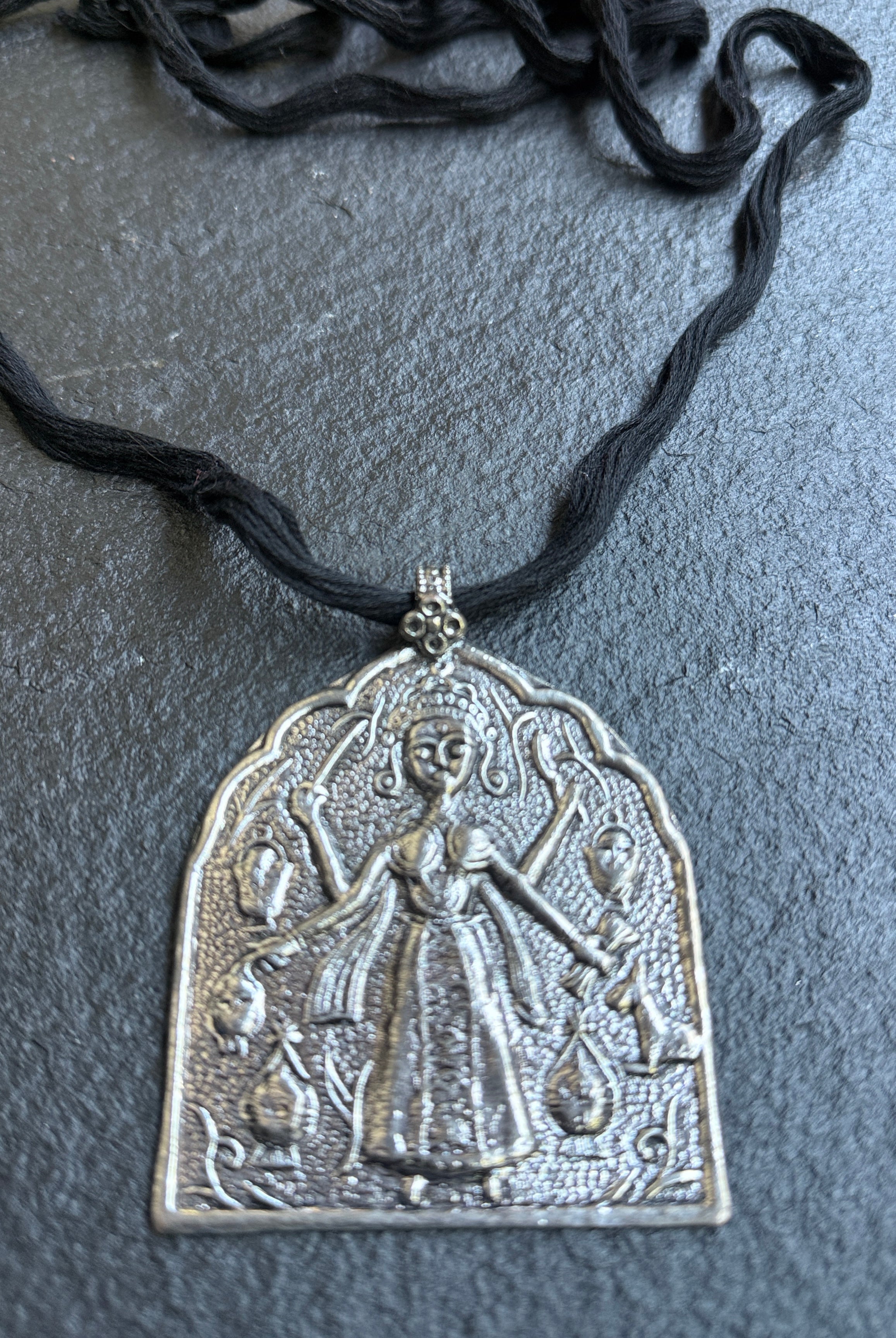 German Silver DEVI Pendant - Silver