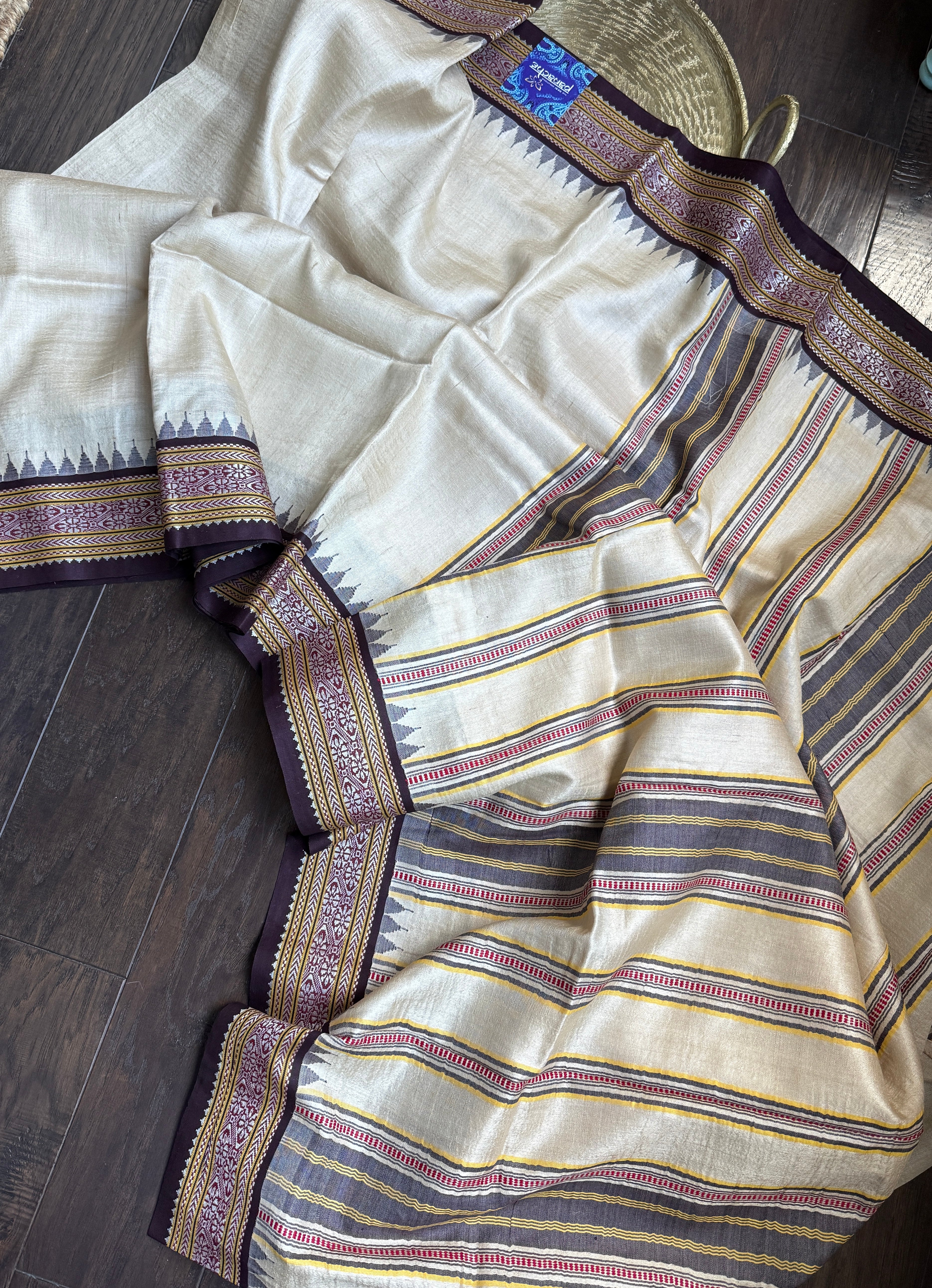 Vidarbha Tussar Silk - Tussar Color Dark Butgundy woven