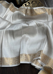 Pure Tissue Silk Banarasi - Silver Golden