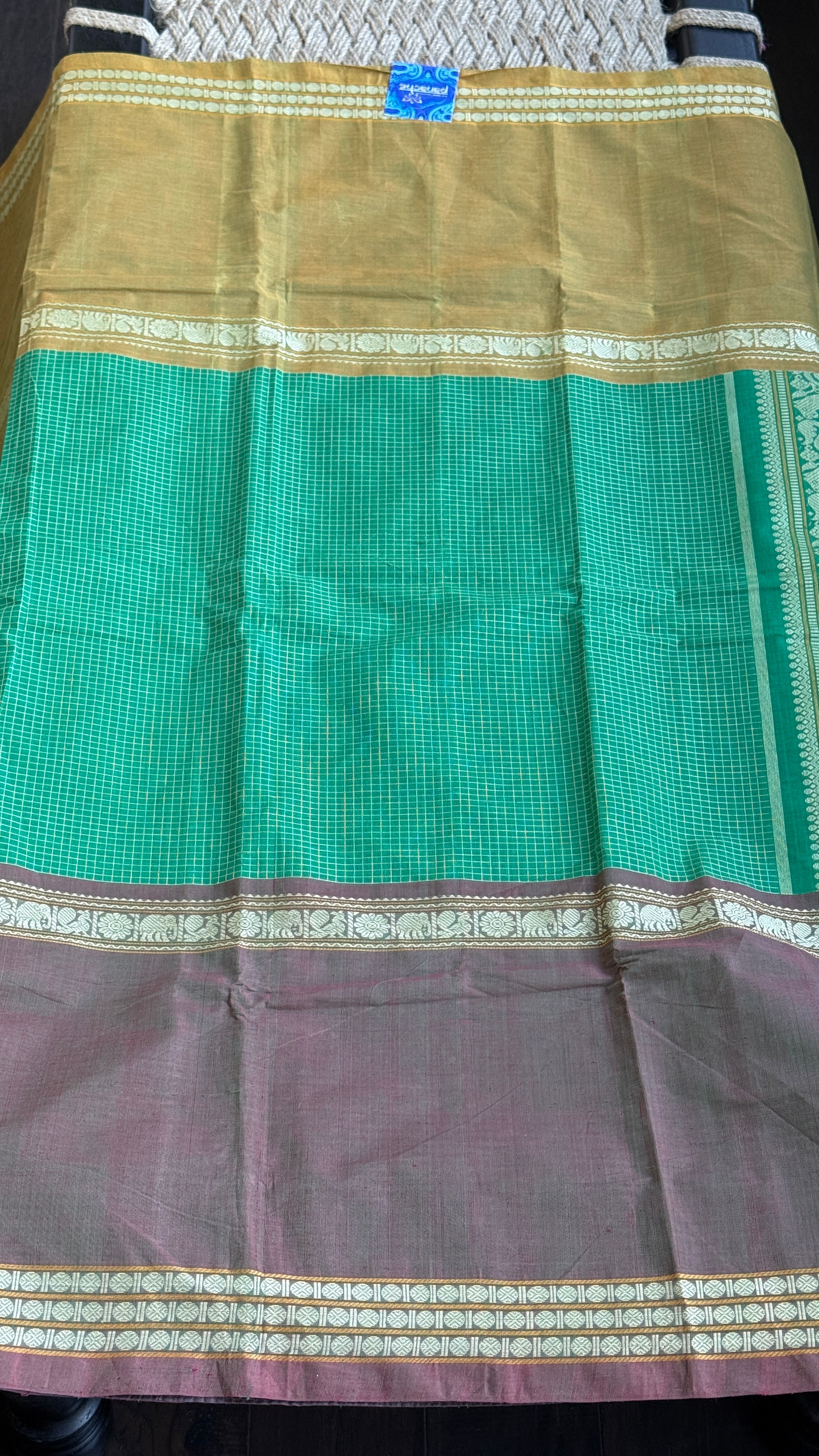 Kanchi Cotton Handloom - Green Mubbagam