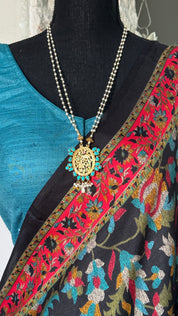 Silver Beaded Necklace - Odissa pendent Turquoise Pearl