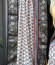 Dola Silk Ajrakh - Cream Black