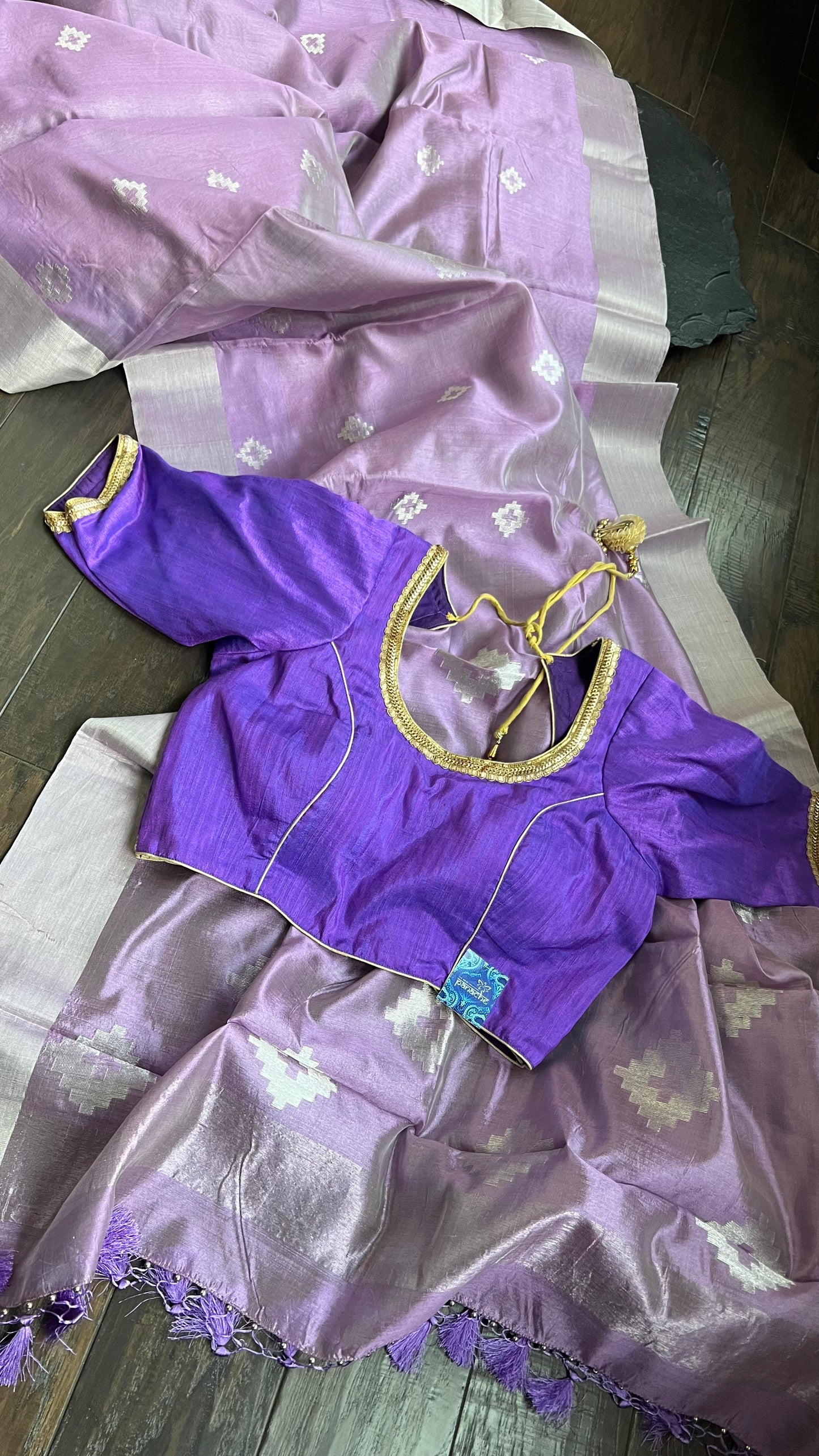 Designer Blouse - Purple Raw Silk