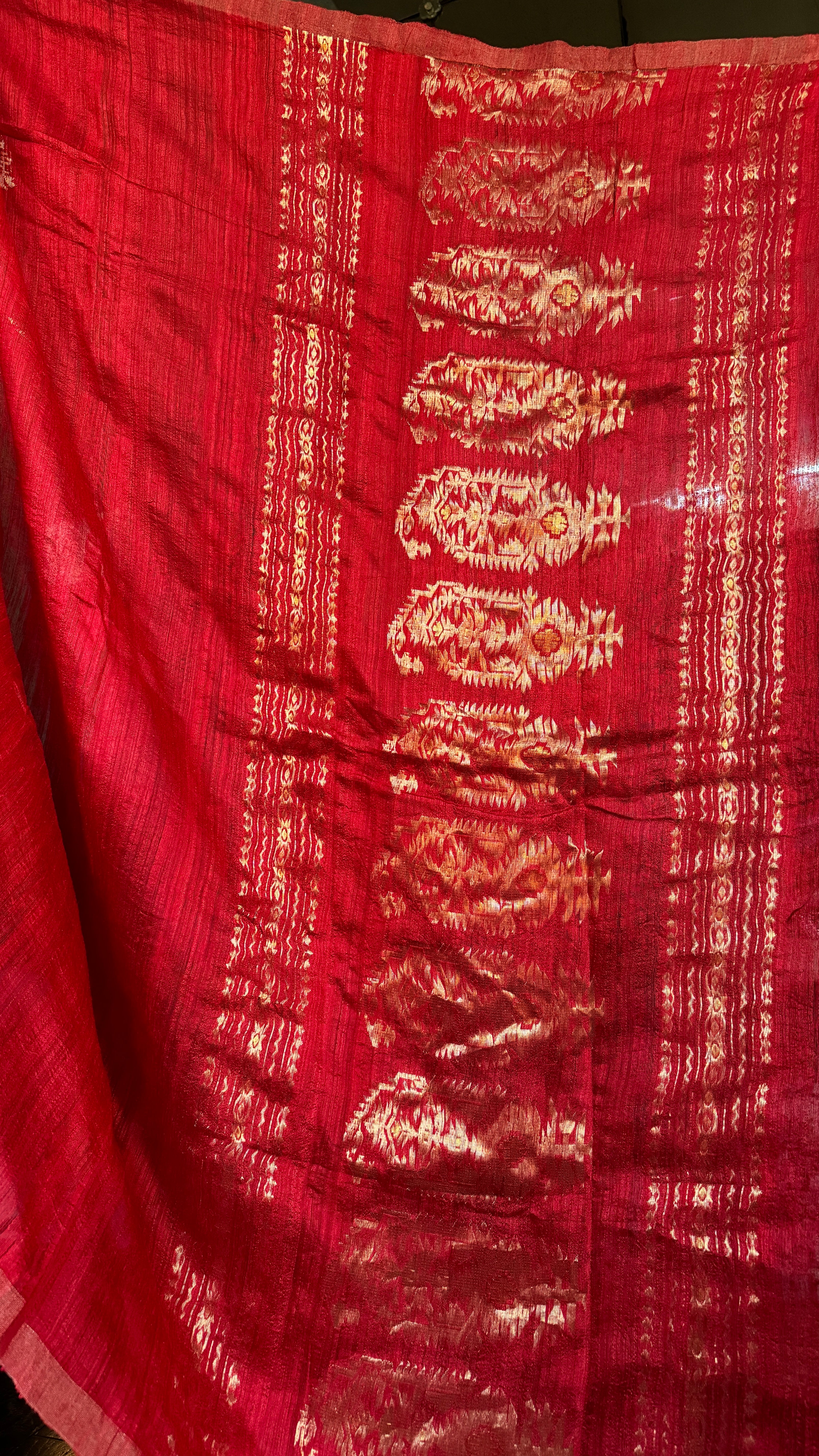 Pure Matka Silk Jamdaani - Red Woven