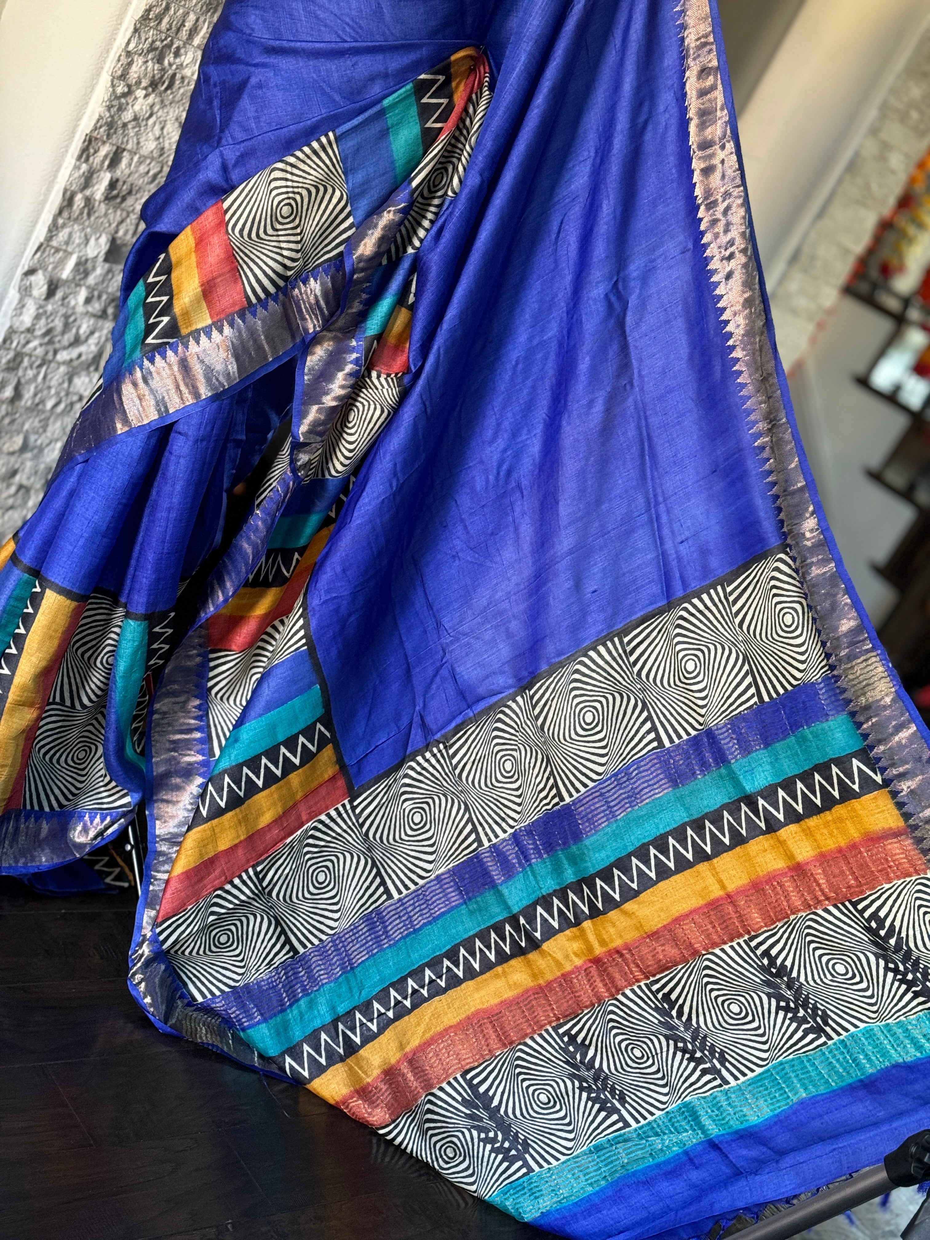 Pure Tussar Silk - Royal Blue