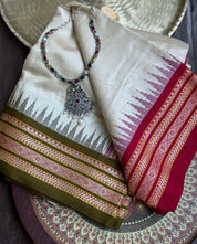 Vidarbha Tussar Silk - Tussar Color Ganga Yamuna Woven
