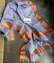 Pure Chanderi Pattu Silk - Mauve