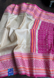 Pure Gachi Tussar Silk - Cream Pink