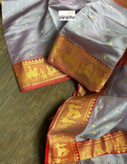 Pure Chanderi Pattu Silk - Mauve