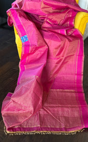 Chanderi Silk Cotton Tissue - Pink Magenta Woven