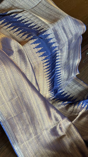 Designer Soft Silk Brocade Banarasi - Navy Blue Gold Zari