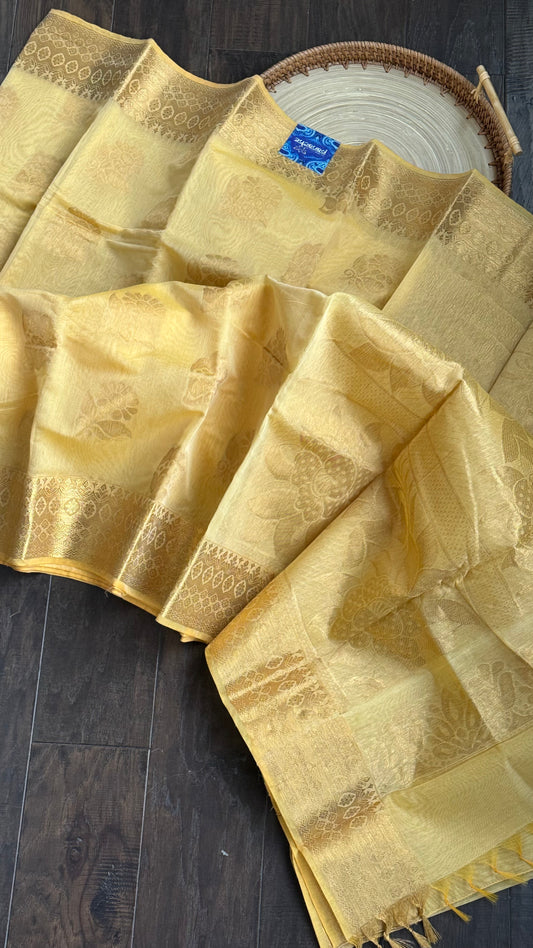Cotton Silk Kanjivaram - Pale Yellow