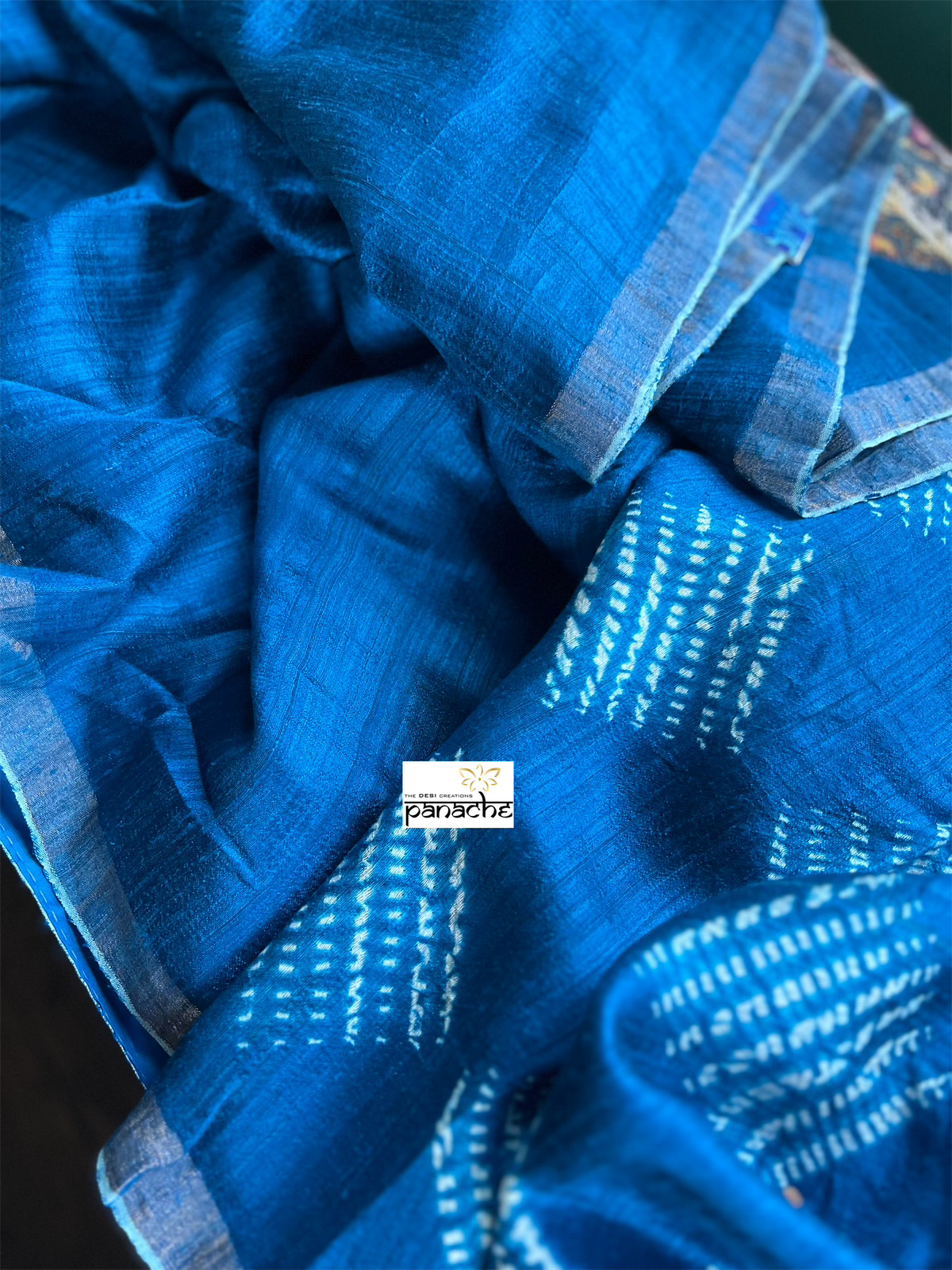 Pure Matka Silk Shibori - Royal Blue
