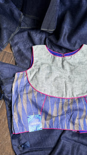 Designer Cotton Blouse - Purplish Blue