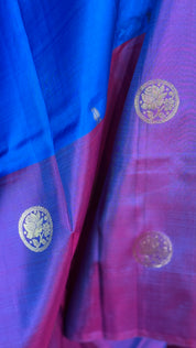 Pure Silk Kanjivaram - Royal Blue Purple Magenta