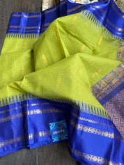 Cotton Gadwal - Henna Green Blue