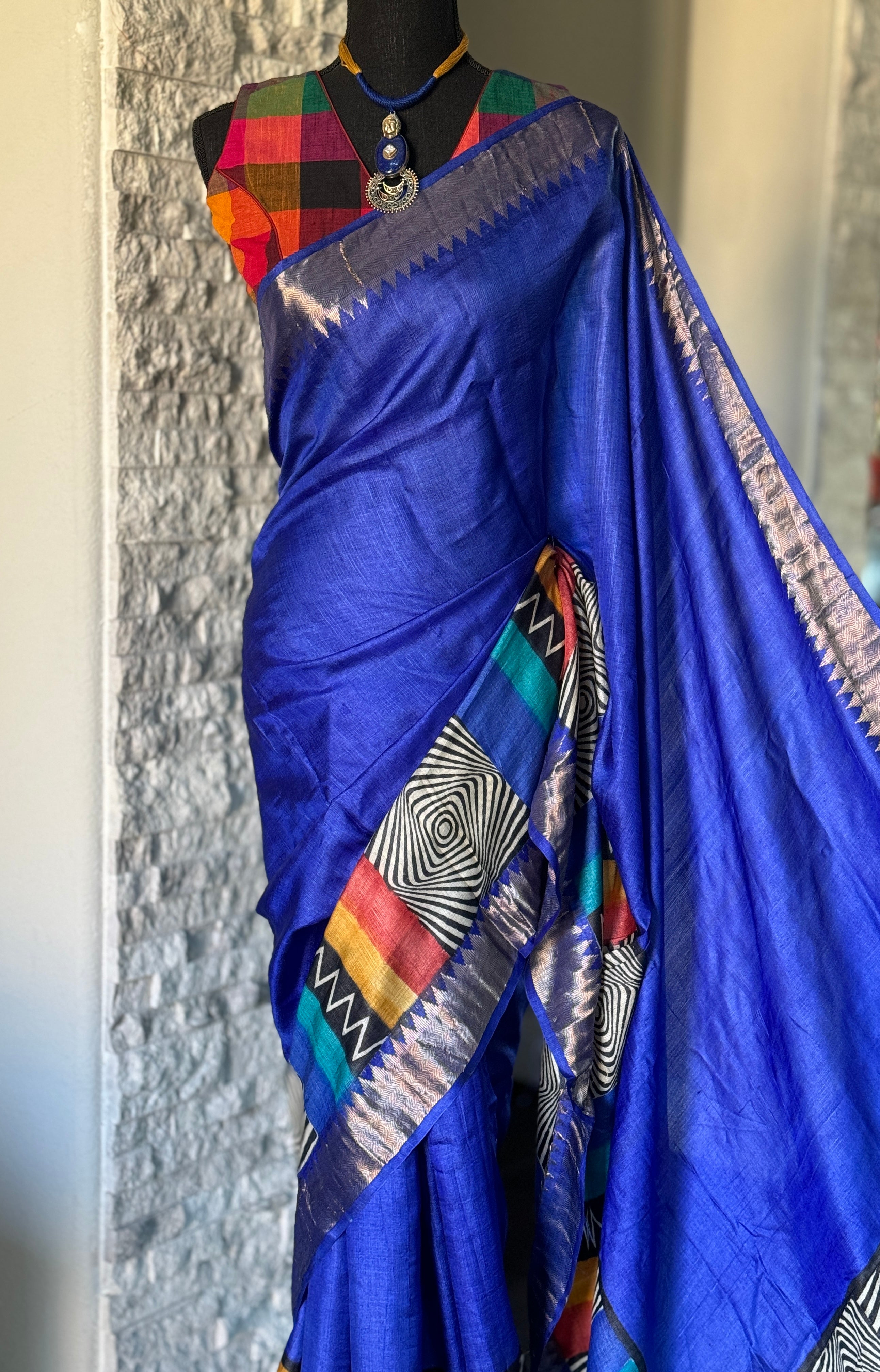 Pure Tussar Silk - Royal Blue