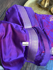 Pure Silk Mashru Banarasi- Purple