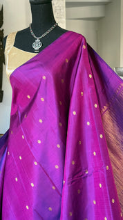 Pure Silk Kanjivaram - Magenta Borderless