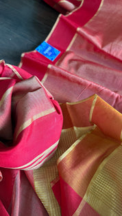 Chanderi Silk Cotton Tissue - Red Woven