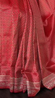 Soft Silk Banaras Saree - Red Zari Woven