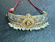 Silver 925 Choker - Dual Tone Kundan