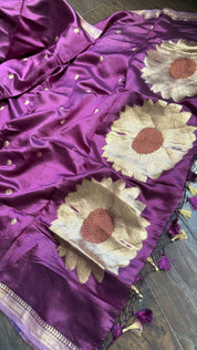 Mango Silk Banarasi -  Wine Color