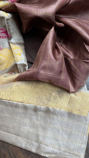 Tussar Silk Paithani Single Munia - Brown Beige Handwoven