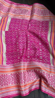 Pure Gachi Tussar Silk - Cream Pink