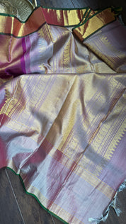 Pure Brocade Kanjivaram - Purple Golden 2g Zari