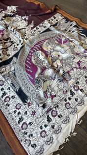 Chinori Silk Kalamkari  - Chocolate Brown