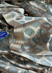 Pure Tissue by Tissue Silk Jaal Banarasi - Greenish Grey Kadhua