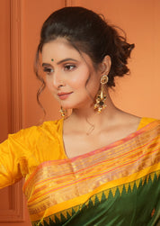 Earring 925 Silver- Statement Gold tone Dangler