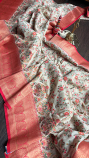 Pashmina Muga Banarasi - Beige